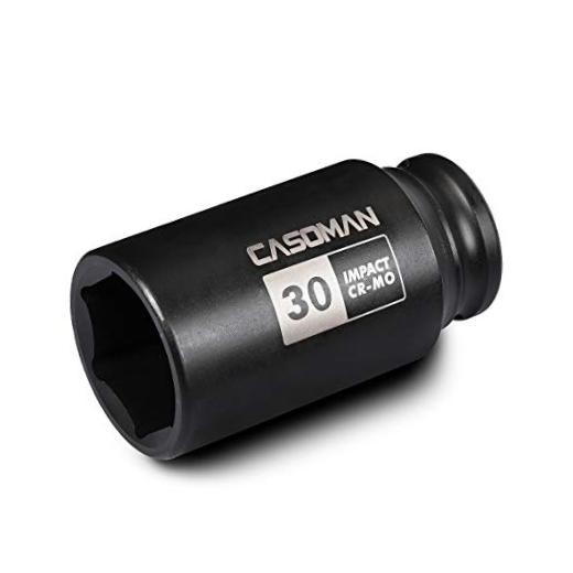 1/2" Drive x 30 mm Deep 6 PT Impact Socket, CR-MO, 30 mm (Deep) 6-Point Socket