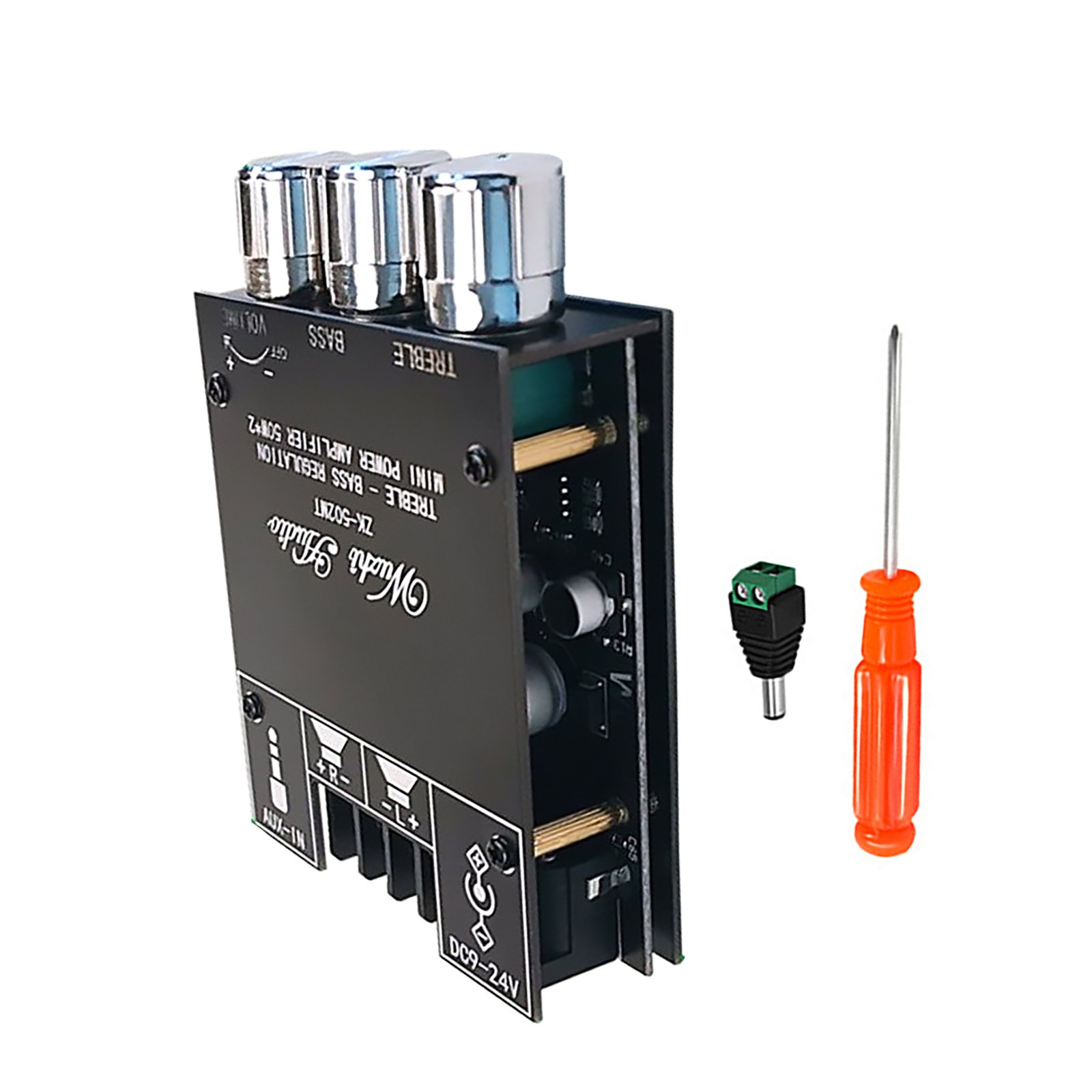 ZK-502MT Bluetooth 5.0 AUX Subwoofer Stereo Amplifier Board Module With Adapter