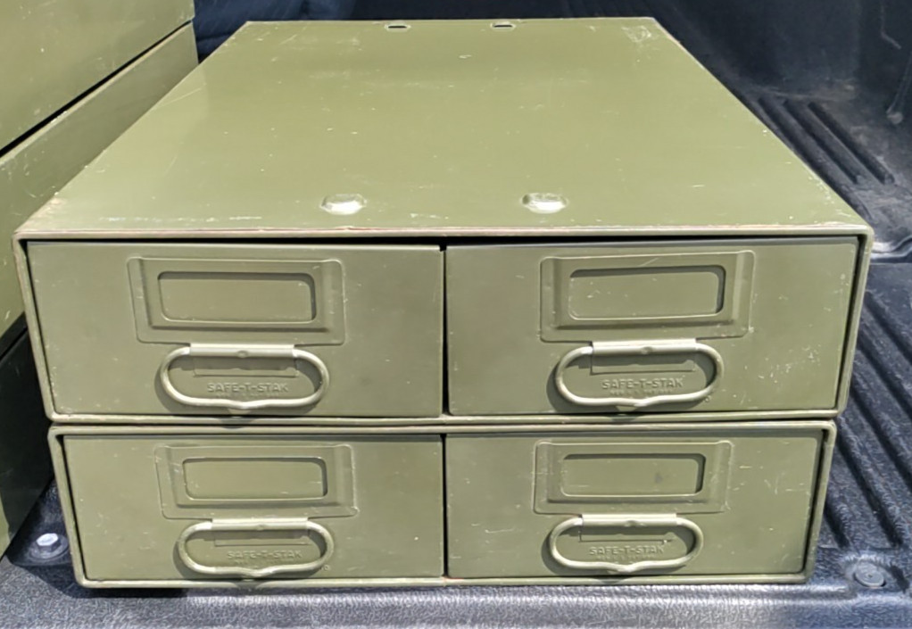 Diebold Safe-T-Stak (2-piece) 2-Drawer Military Cabinet Rare Size 24x16x4,44123