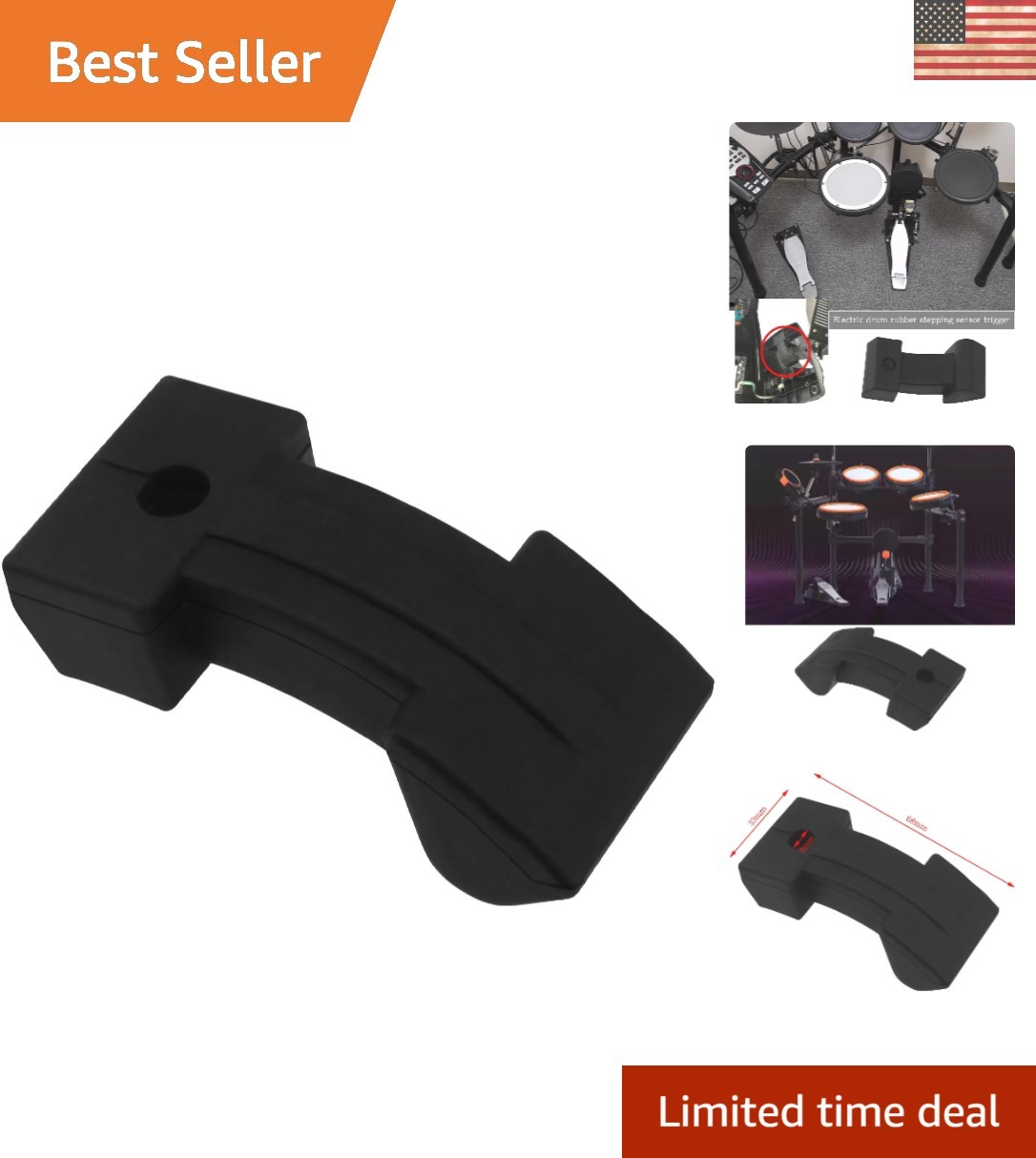 Roland Compatible Drum Pedal Rubber Pad | Stability and Enhanced Performance