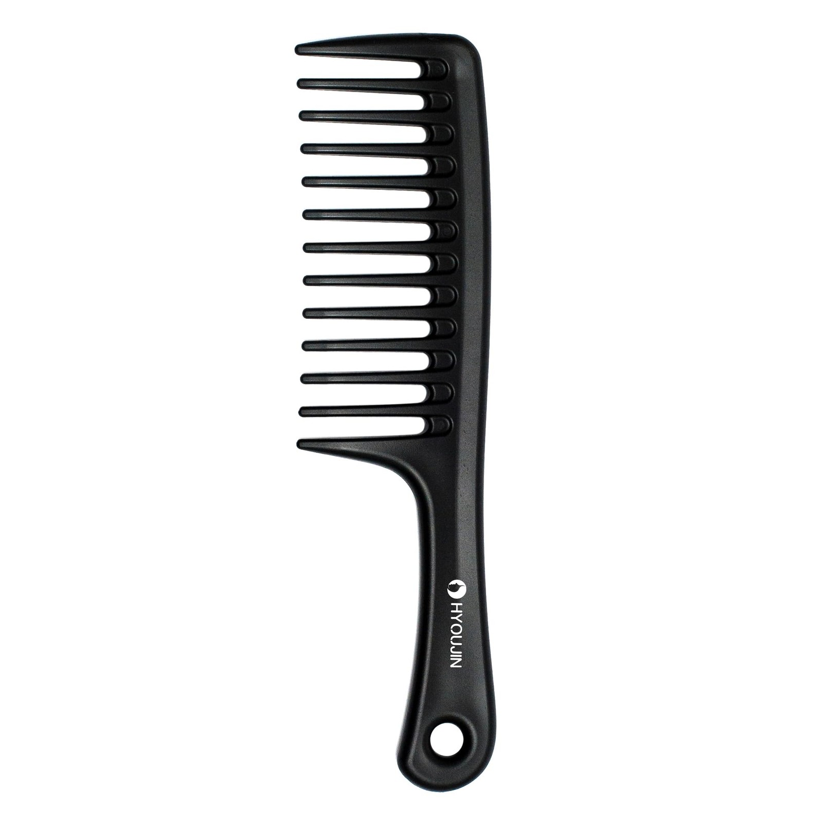 HYOUJIN Black Large Wide Tooth Detangler Paddle Brush - Best Styling Comb for Cu