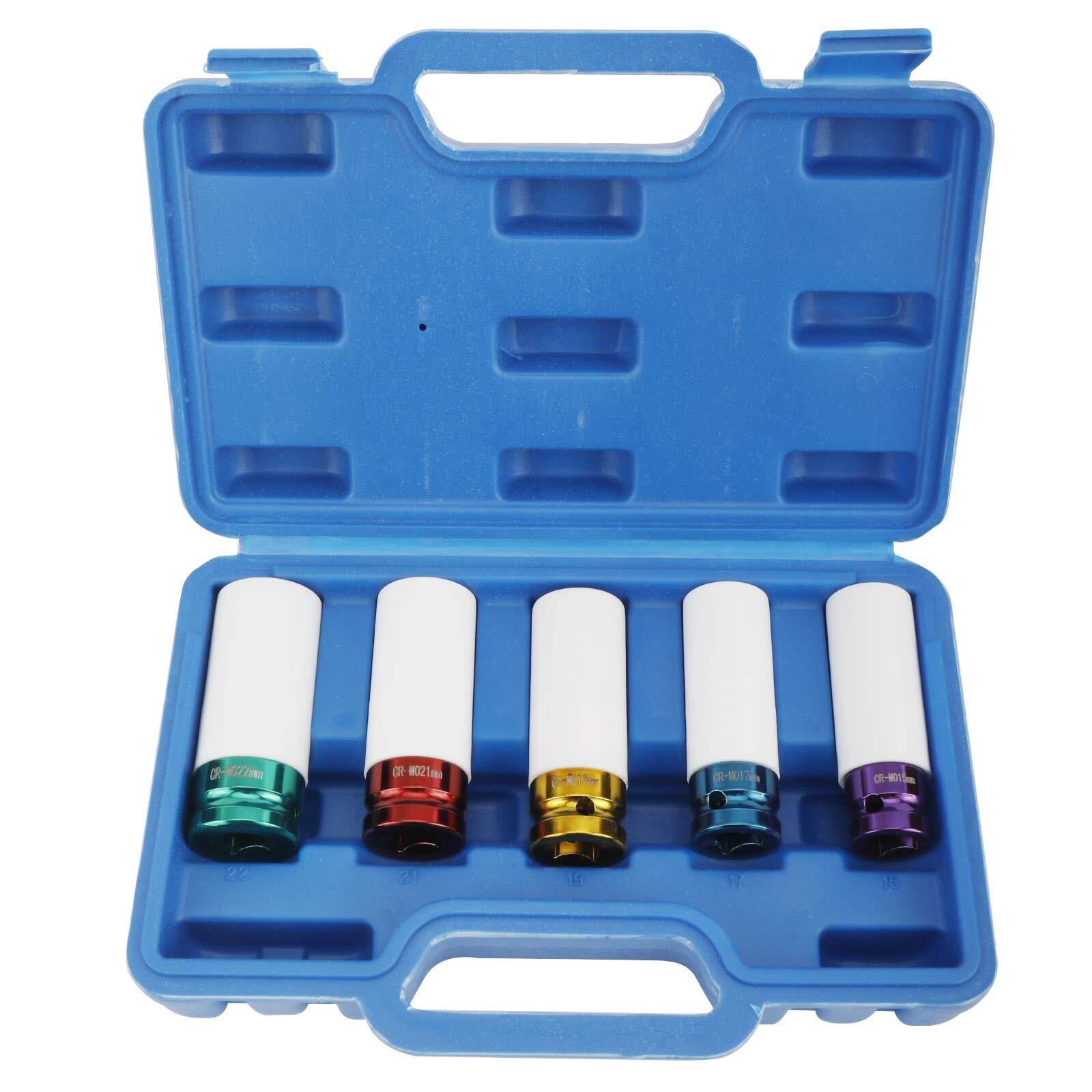 Lug Nut Socket Impact Socket Set Thin Wall Socket Wheel Protector Set 1/2" 5pcs