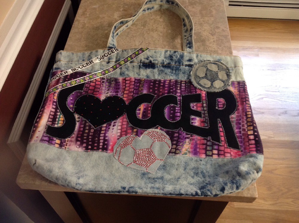 GIRL'S SOCCER CUSTOM EMBROIDERED SPECIAL TOTE BAG  ***BEAUTIFUL***  BRAND NEW