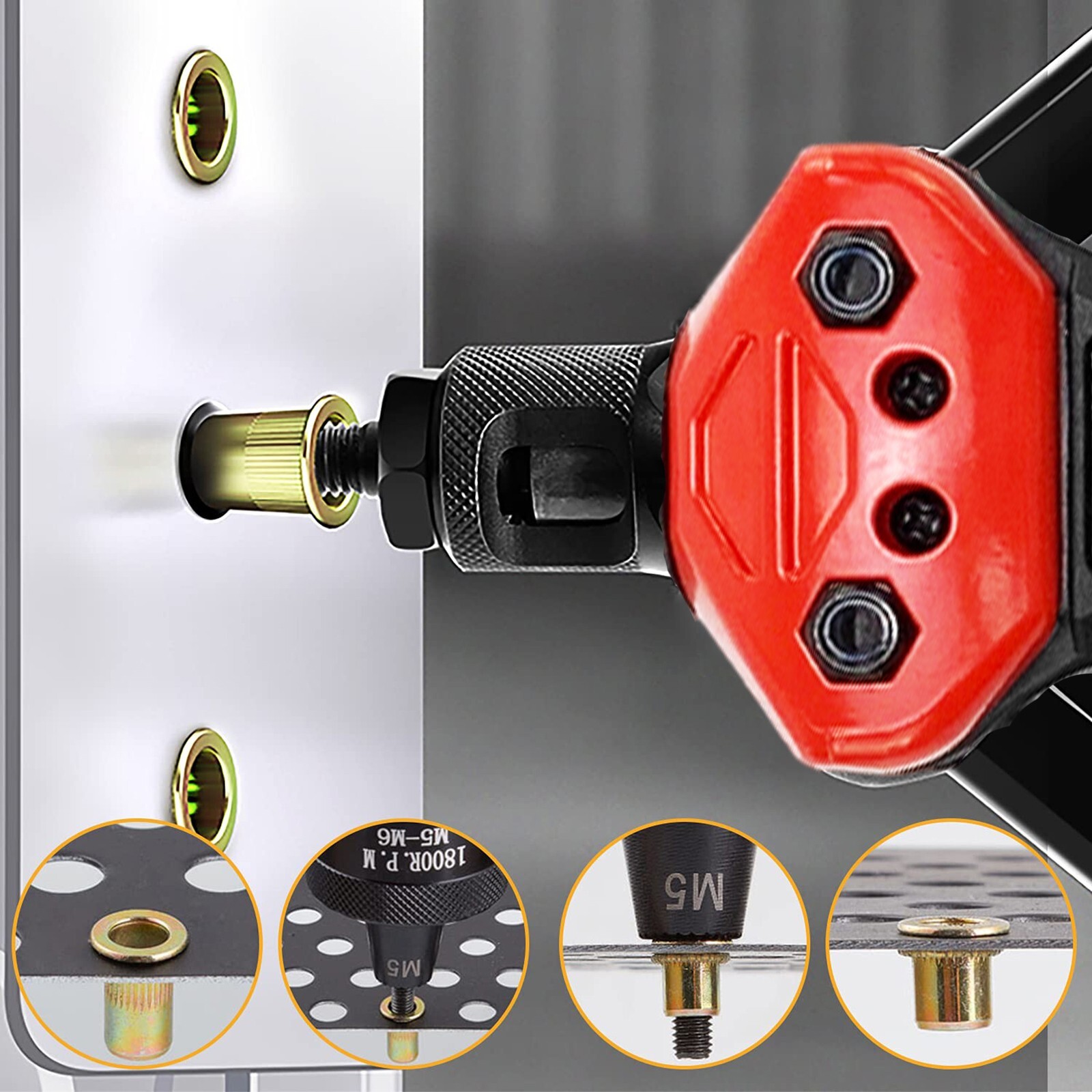 1200x Metric Rivet Nut Kit For Rivnut Tool Nut Setter Thread Setting Nutsert Gun