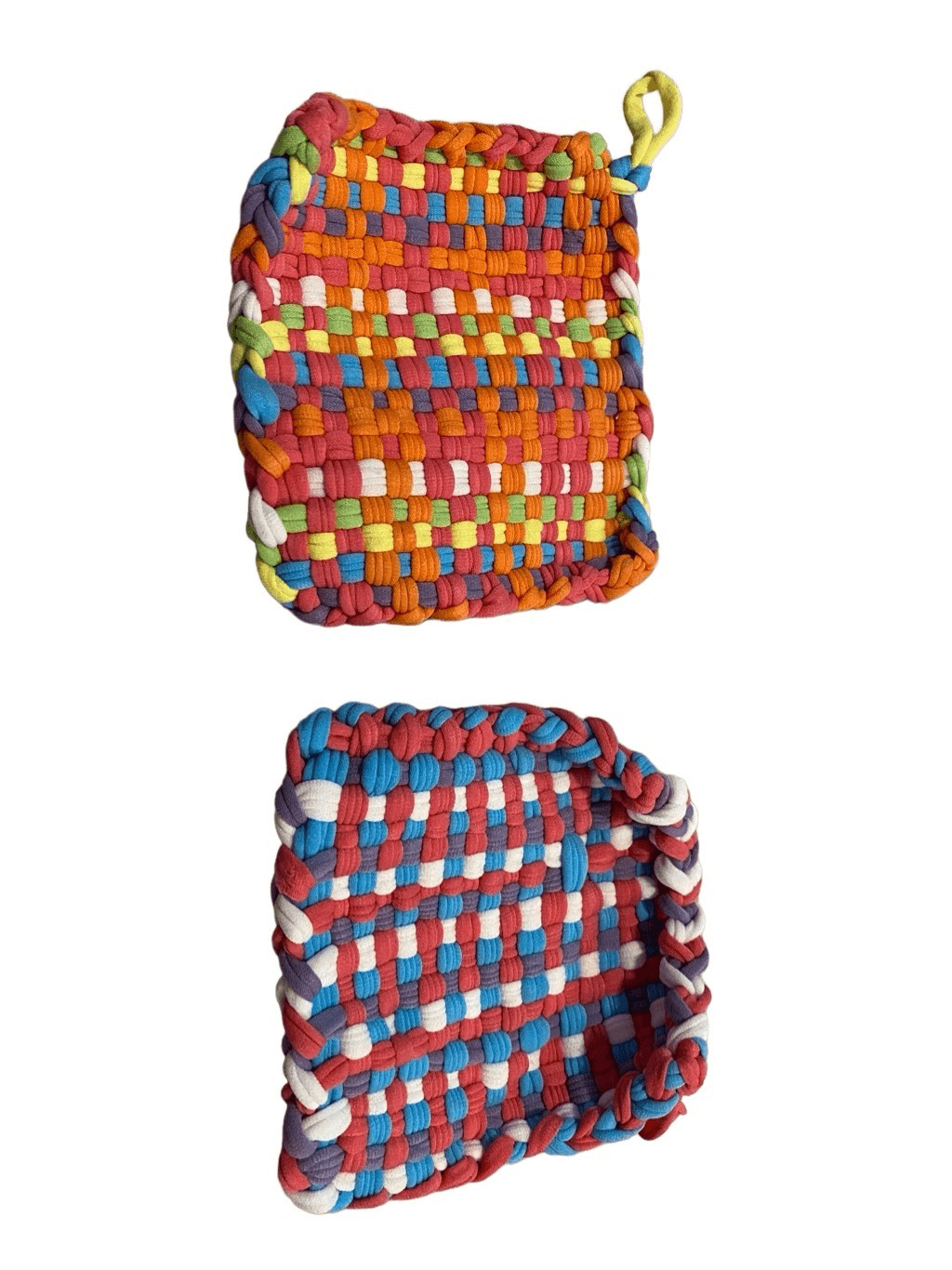 Hand Woven Pot Holder Set 2Pc Multicolored Kitchenware