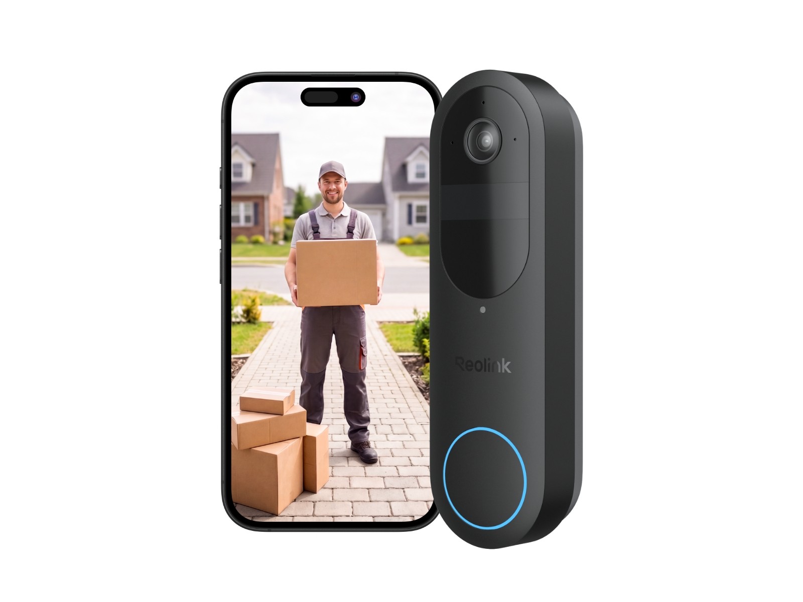 Reolink 2K 4MP WiFi Video Battery Doorbell Person/Vehicle/Package Detection