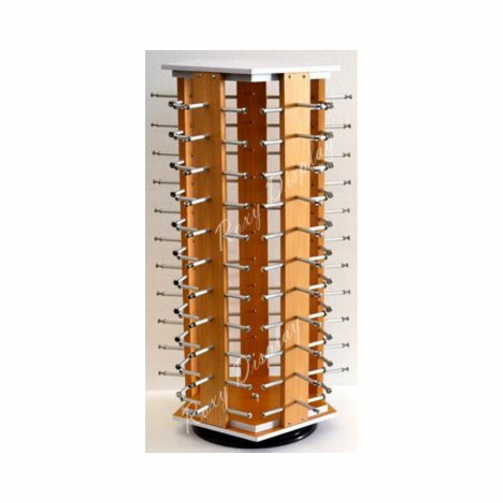Rotating 5 Sided Wooden Counter Top Sun Glass Display - Hold 50 Pairs