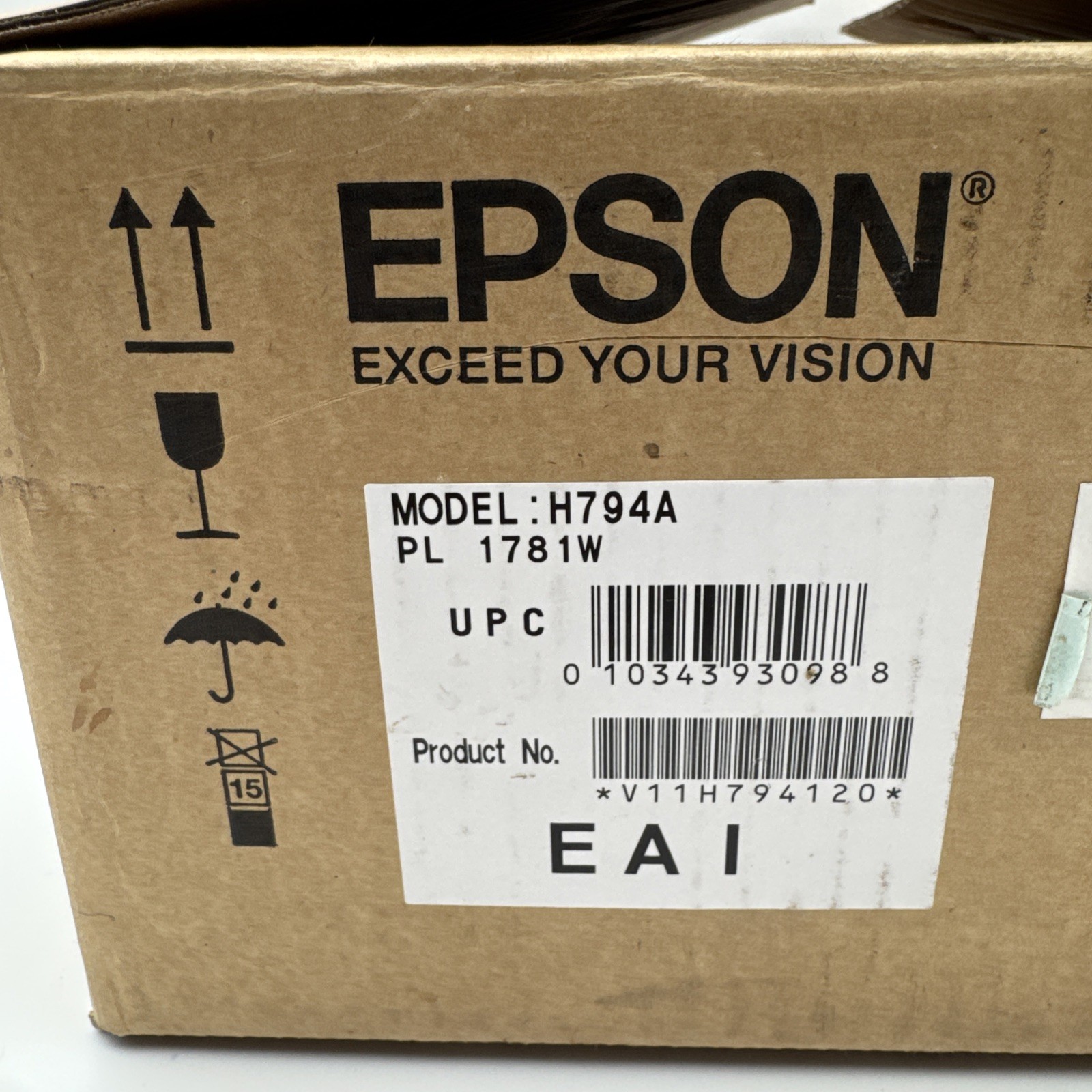 Epson Powerlite 1781W H794A Wireless 3LCD Black Projector
