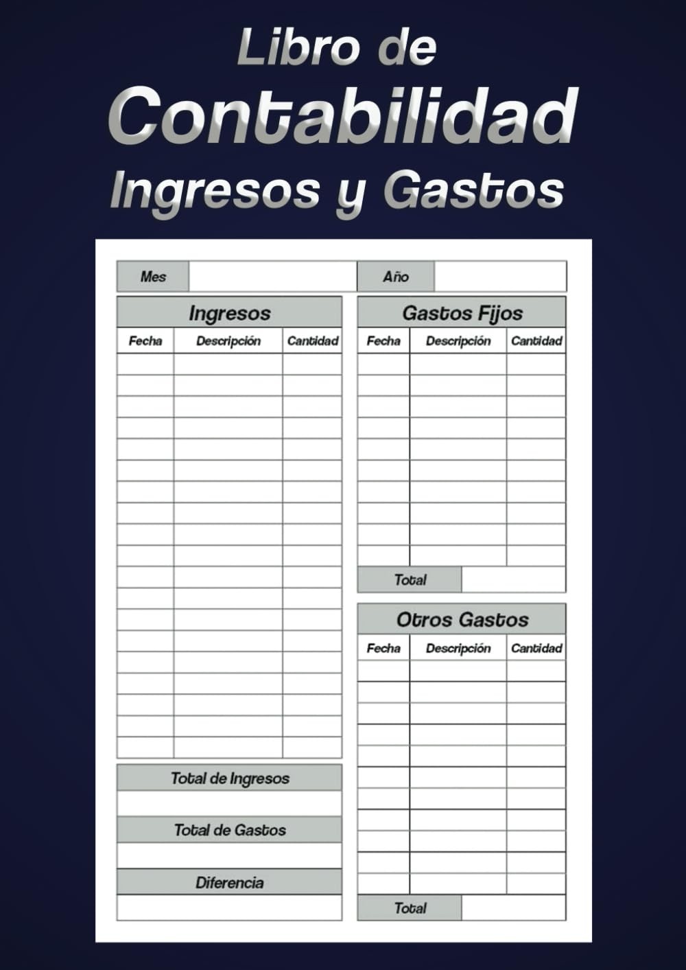 Libro de Contabilidad Ingresos y Gastos: Registro de Finanzas Personales, Planif