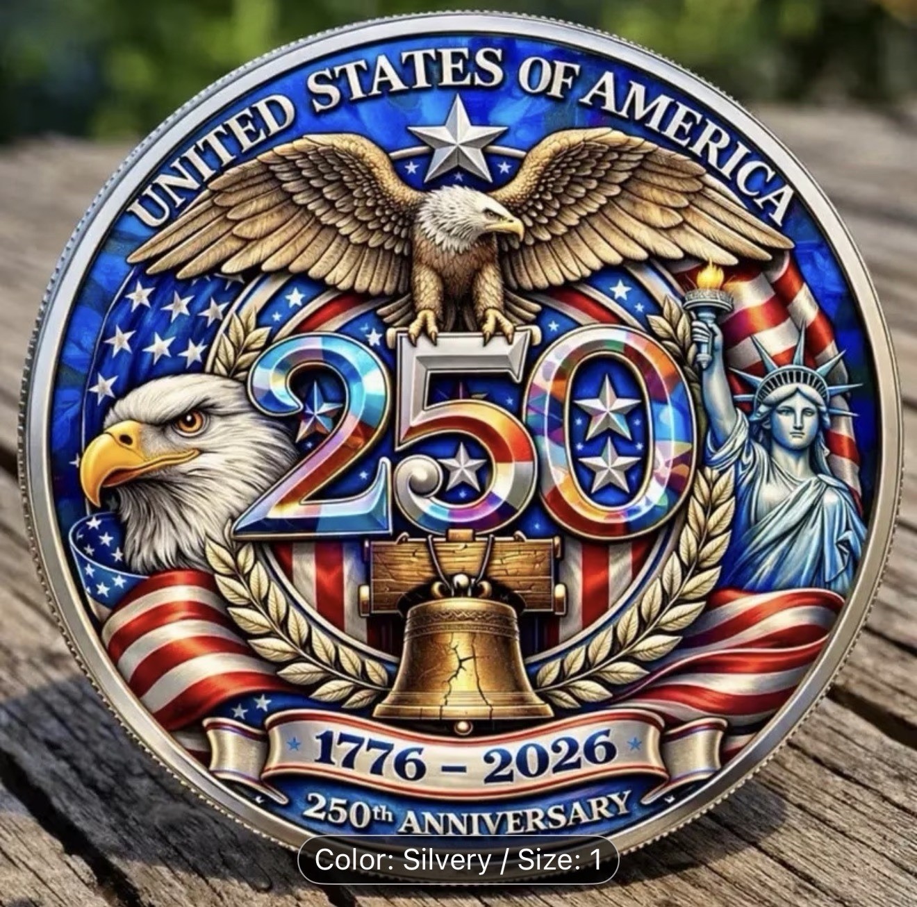 United States 250 Anniversary Challenge Coin Commemorative US 1-pc
