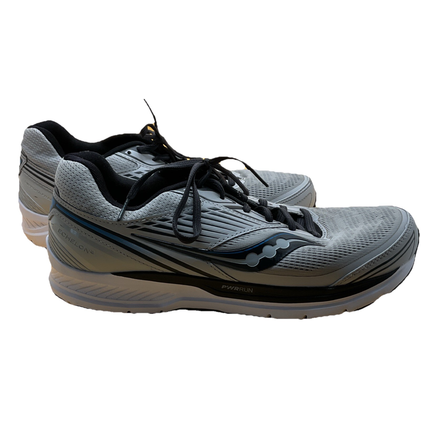 Saucony Echelon 8 Men's Running Shoes Gray Black Blue Breathable Comfort US 10