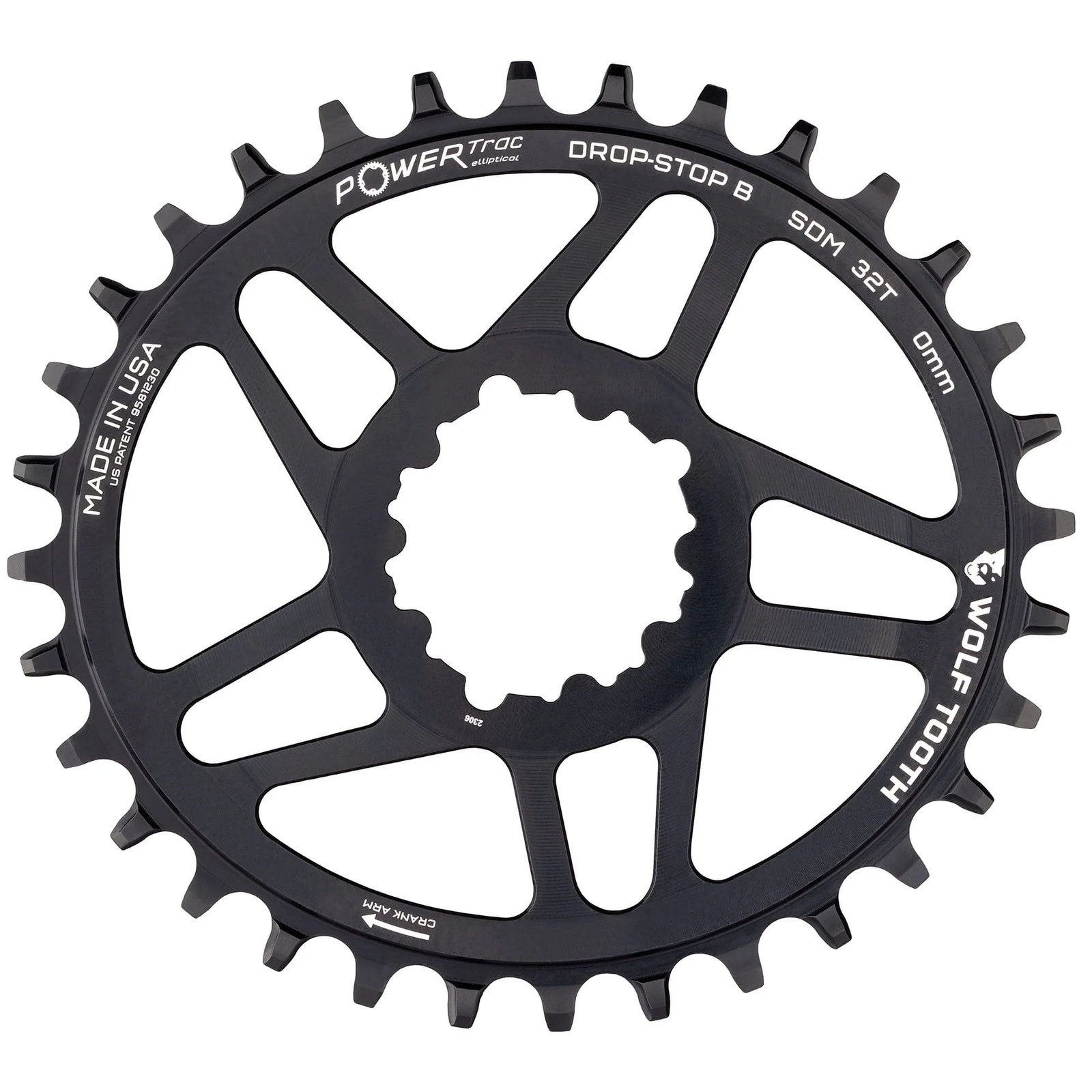 Wolf Tooth Elliptical Direct Mount Chainring - 30t, Direct Mount, Drop-Stop B,