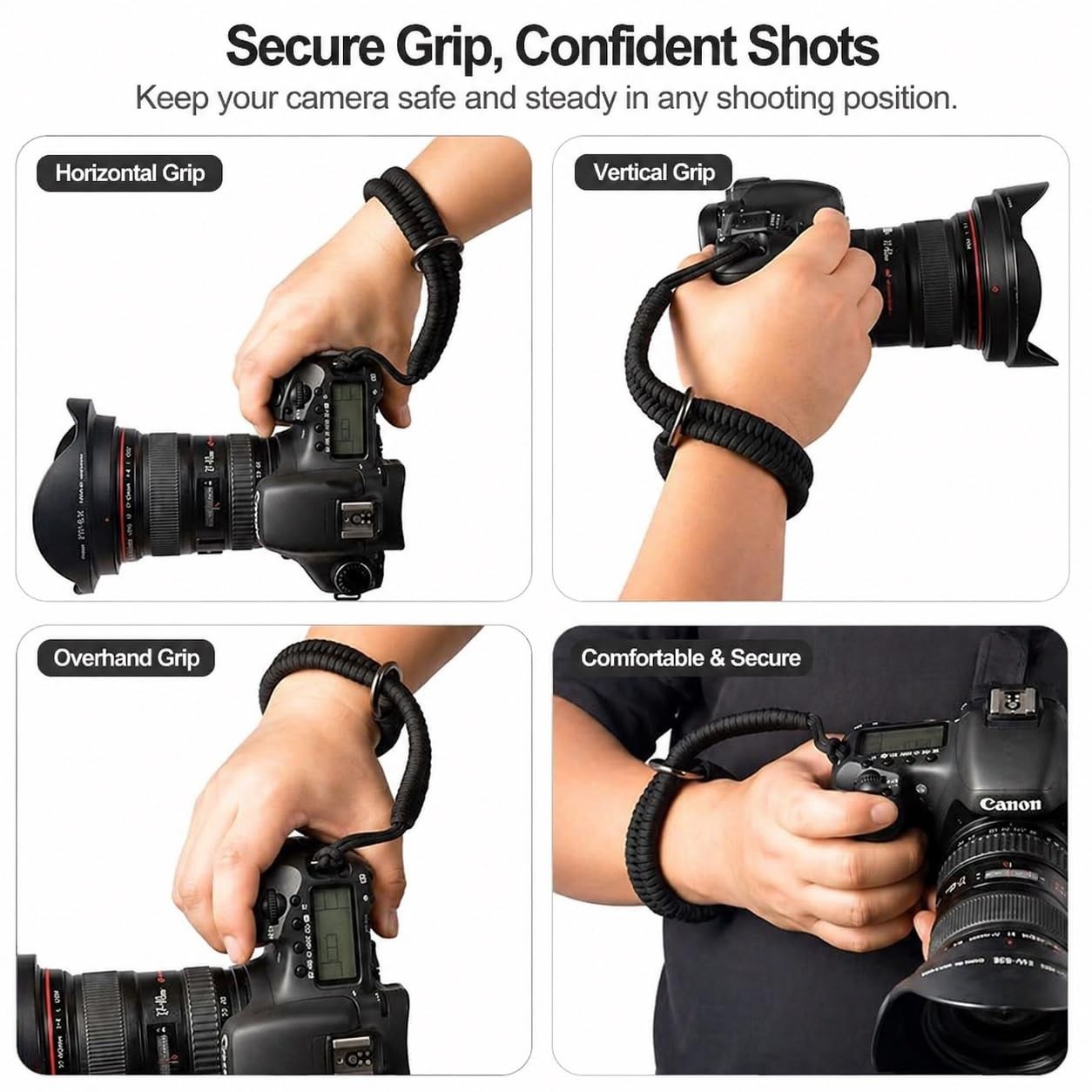 HAOQUOOU Camera Wrist Strap for Mirrorless Cameras, Quick Release Camera Wris...