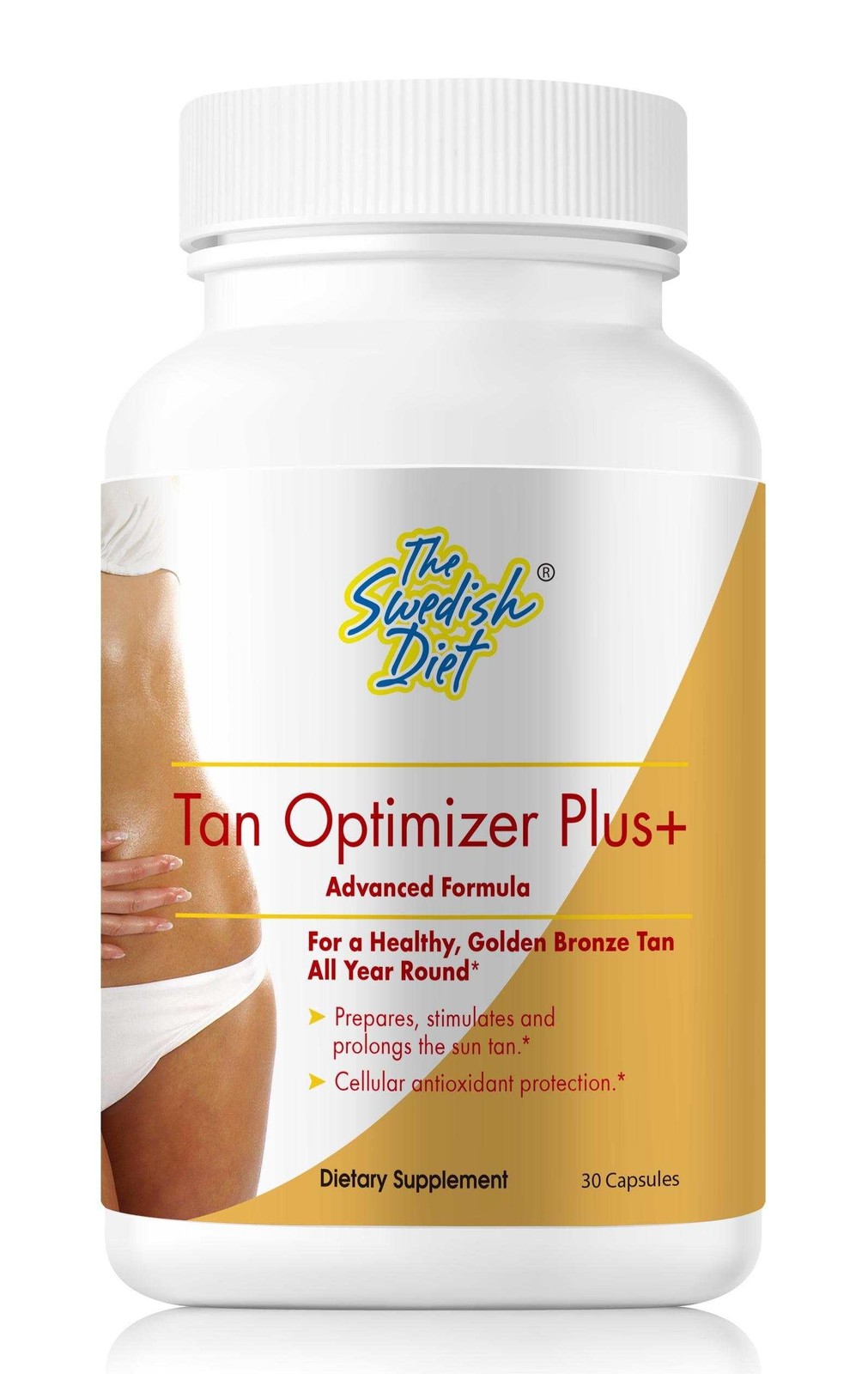 Tan Optimizer Plus+ – Sugar-Free Tanning & Skin 30 Count (Pack of 1), Orange