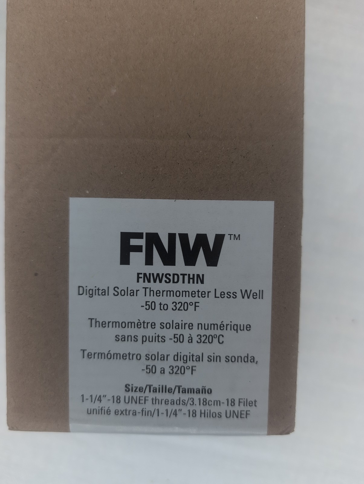 FNW Digital Solar Thermometer Less Well -50 to 320F FNWSDTHN