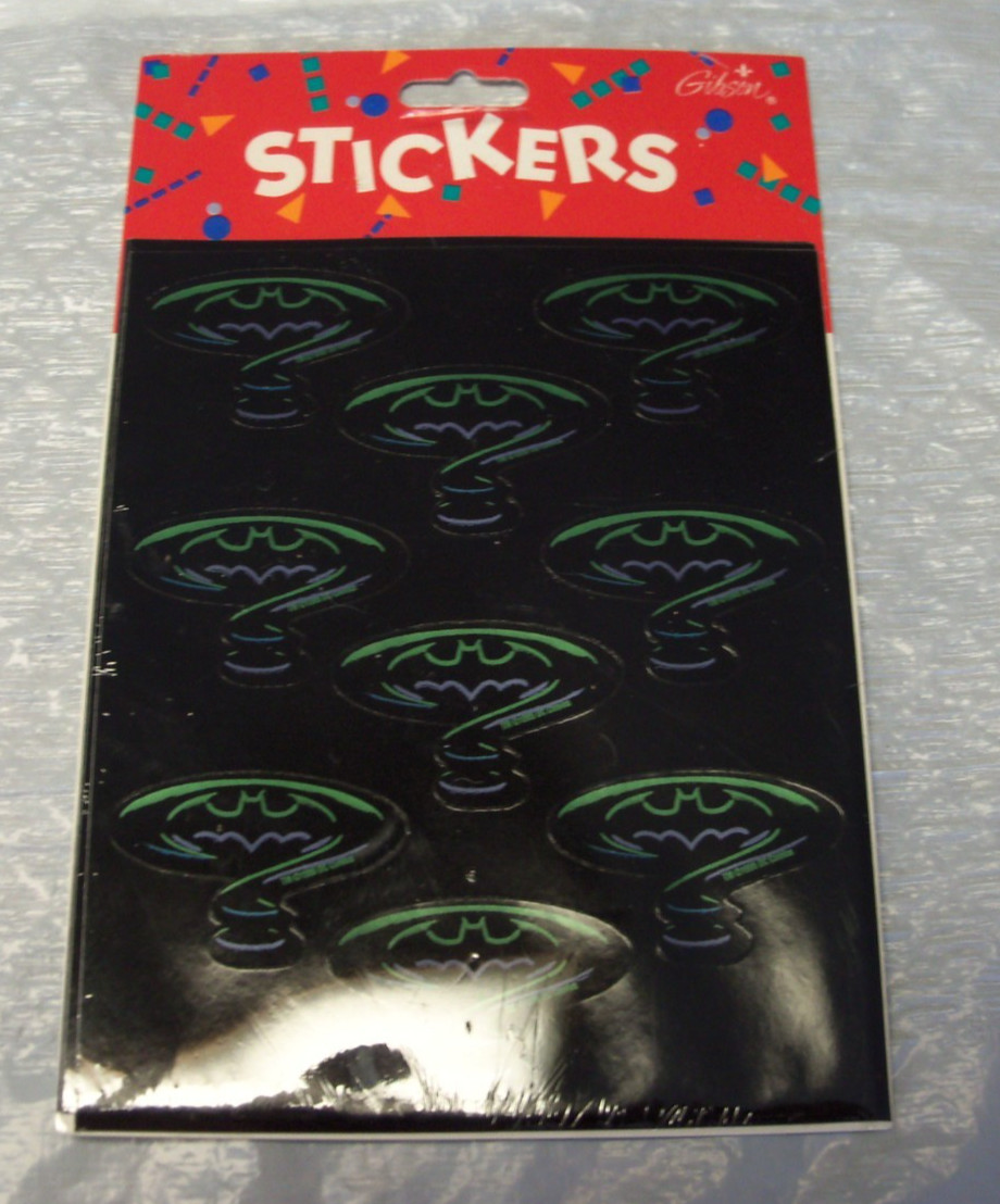 Batman Forever stickers, by Gibson, 36 stickers of movie logo, unopened