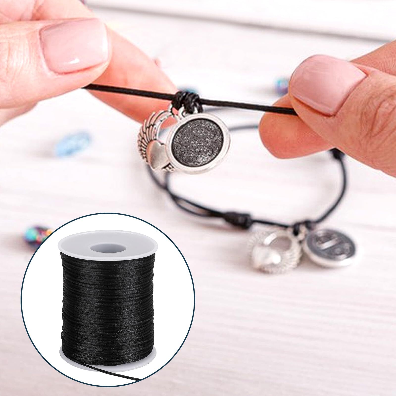 1.5mm X 110 Yards Nylon Satin Cord Necklace String Wind Chime Cord Replacement
