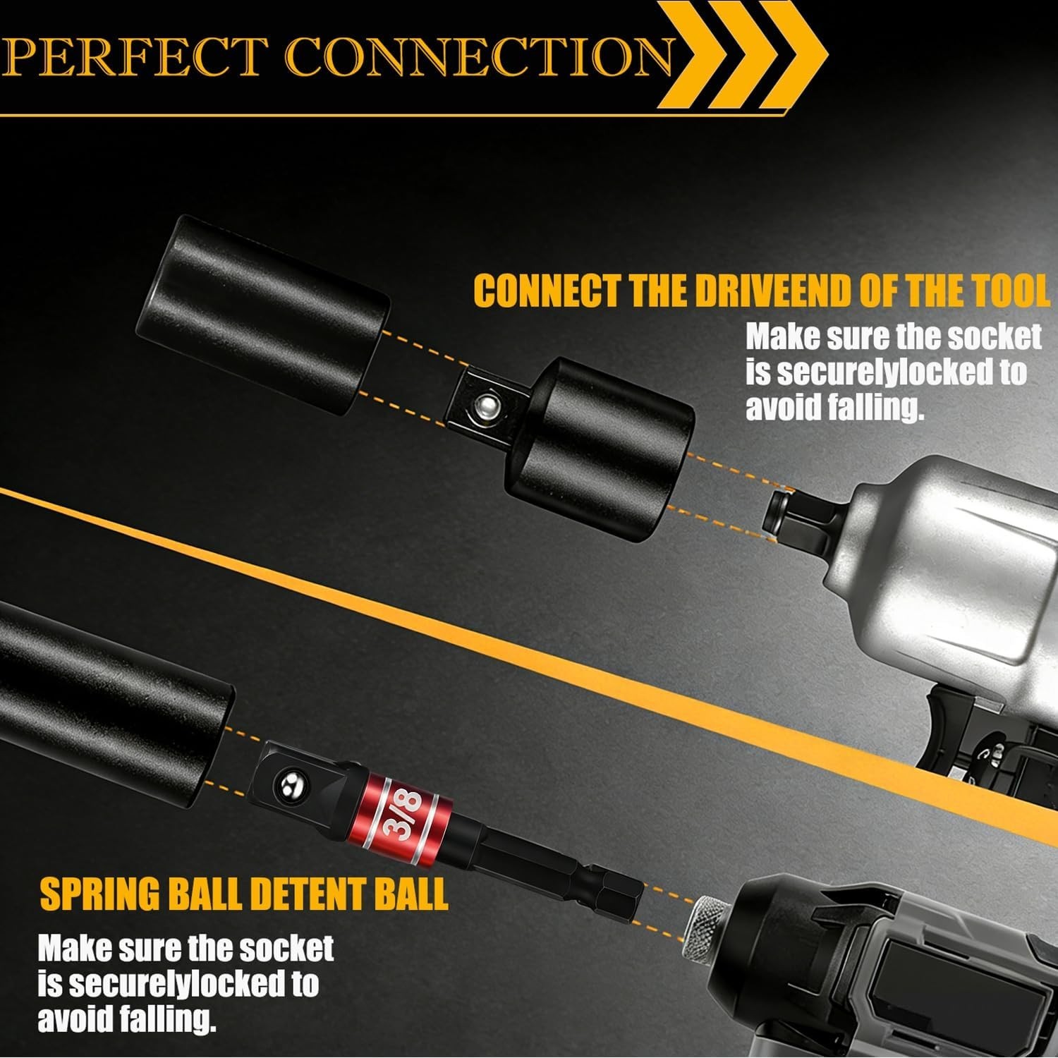 High-Speed Nut Driver Set - 7-Piece Impact Adapter & Extensions for Home Repairs