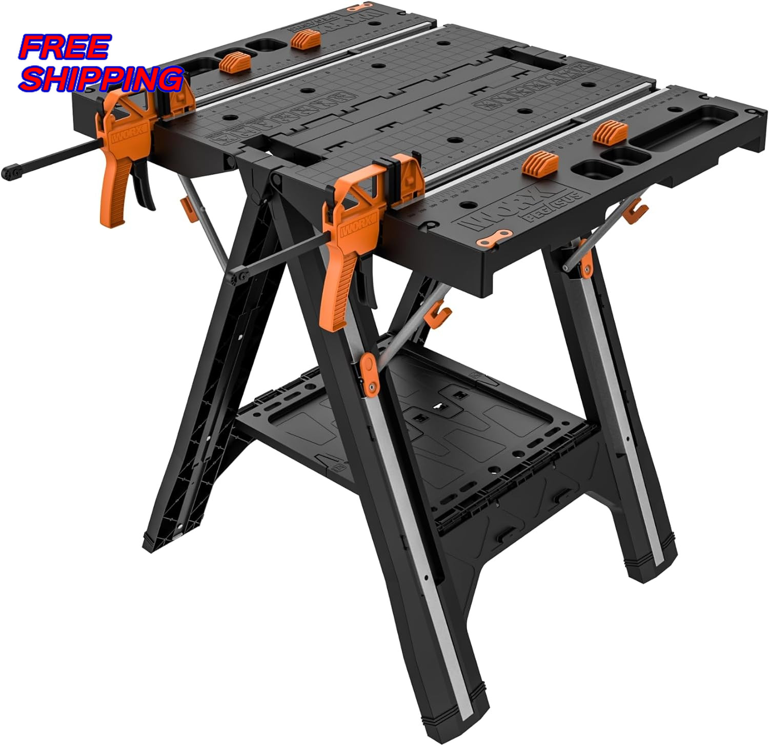 Worx Pegasus 2 in 1 Folding Work Table & Sawhorse Easy Setup Portable Workbench
