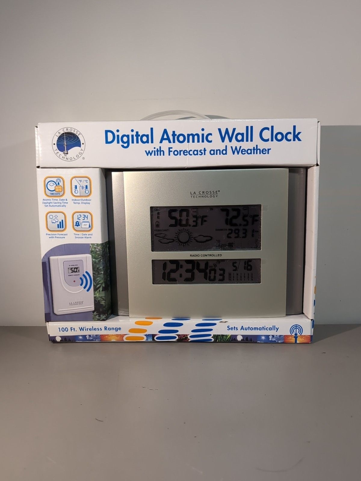 La Crosse Digital Atomic Radio Automatic Clock Wireless Weather Forecast SEALED