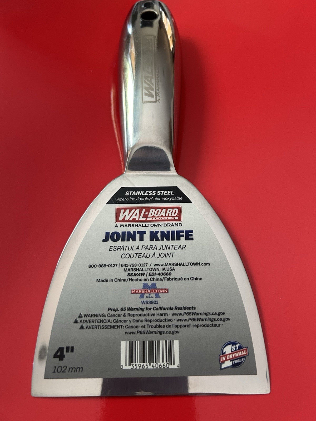 Wal-Board Tools 4 in. Hammer-End Joint Knife