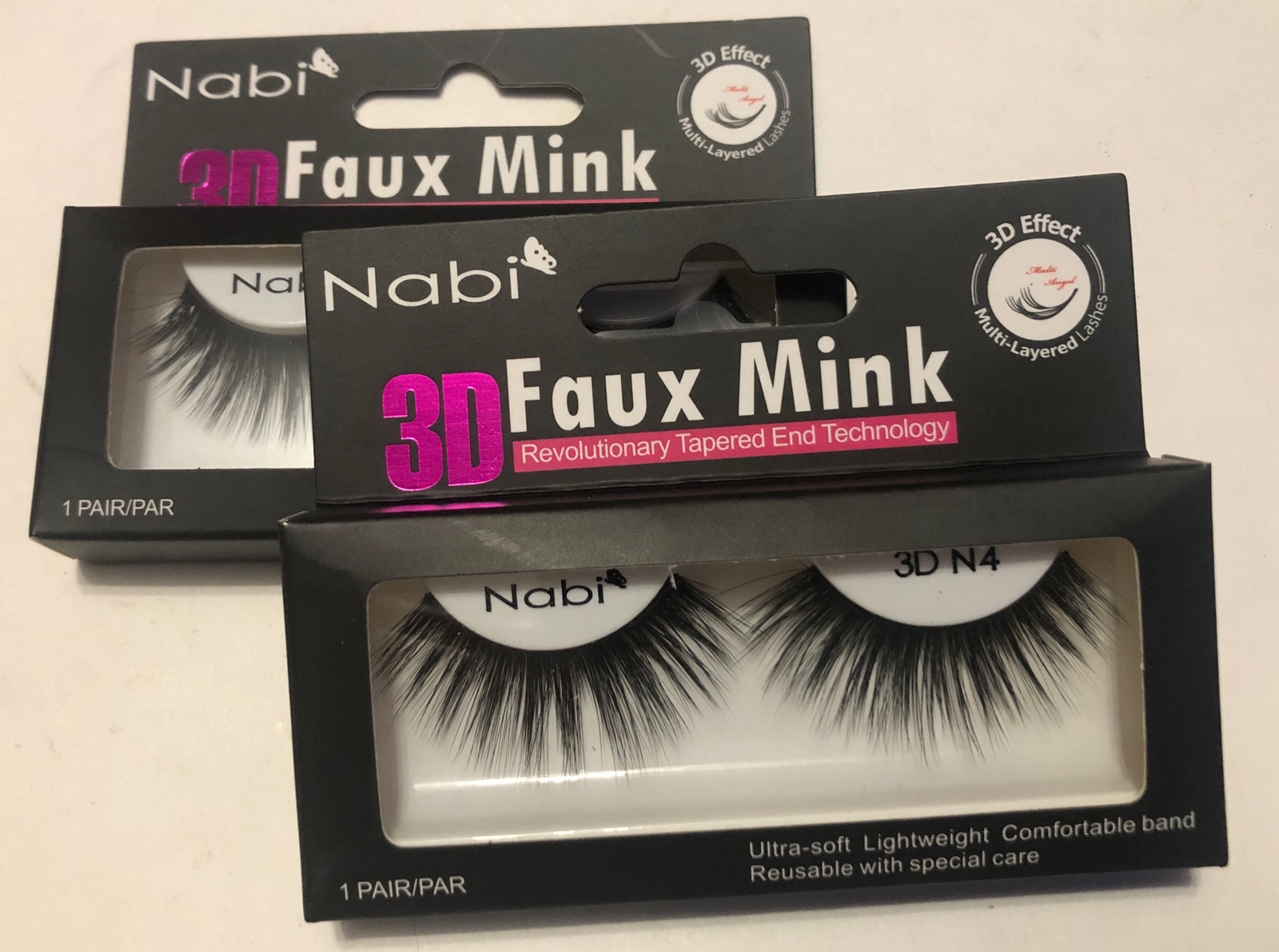 (Lot Of 2 Pair) False Eye Lashes 3D Faux Mink Nabi 3D N4 Reusable Beauty Fashion