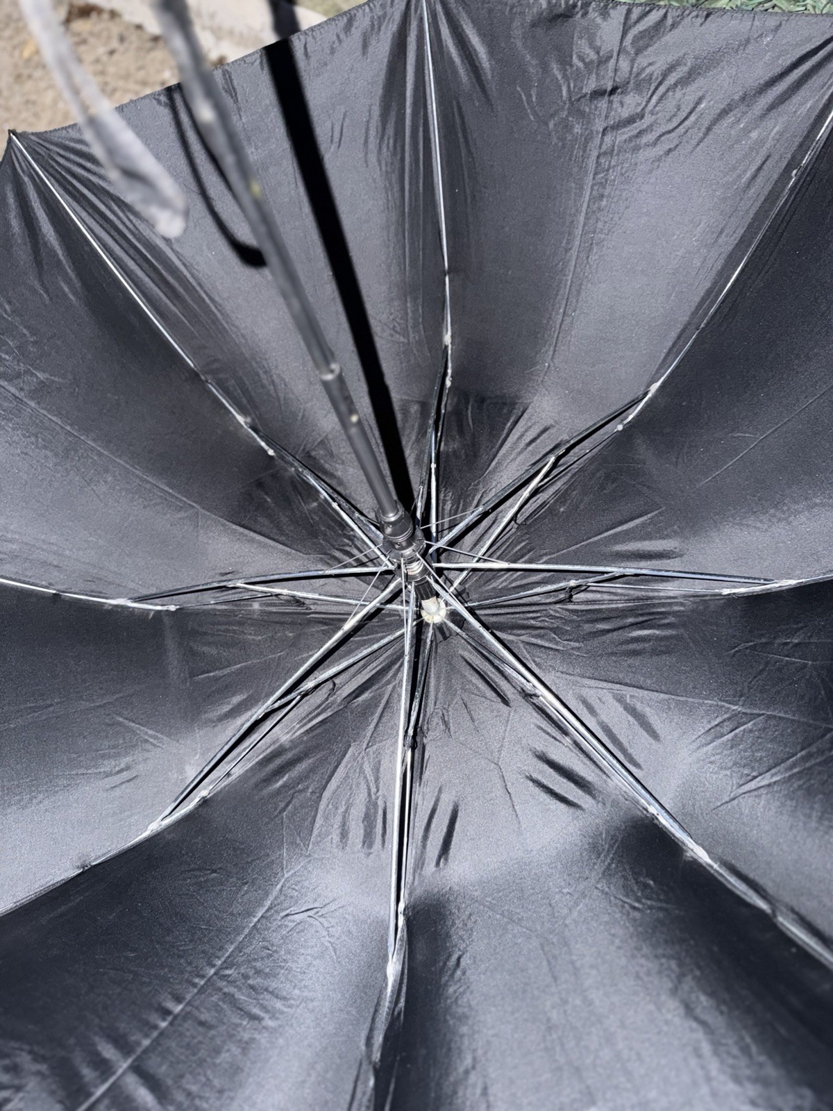 Black Solid Compact/Folding Umbrella for Unisex, 12 in Length
