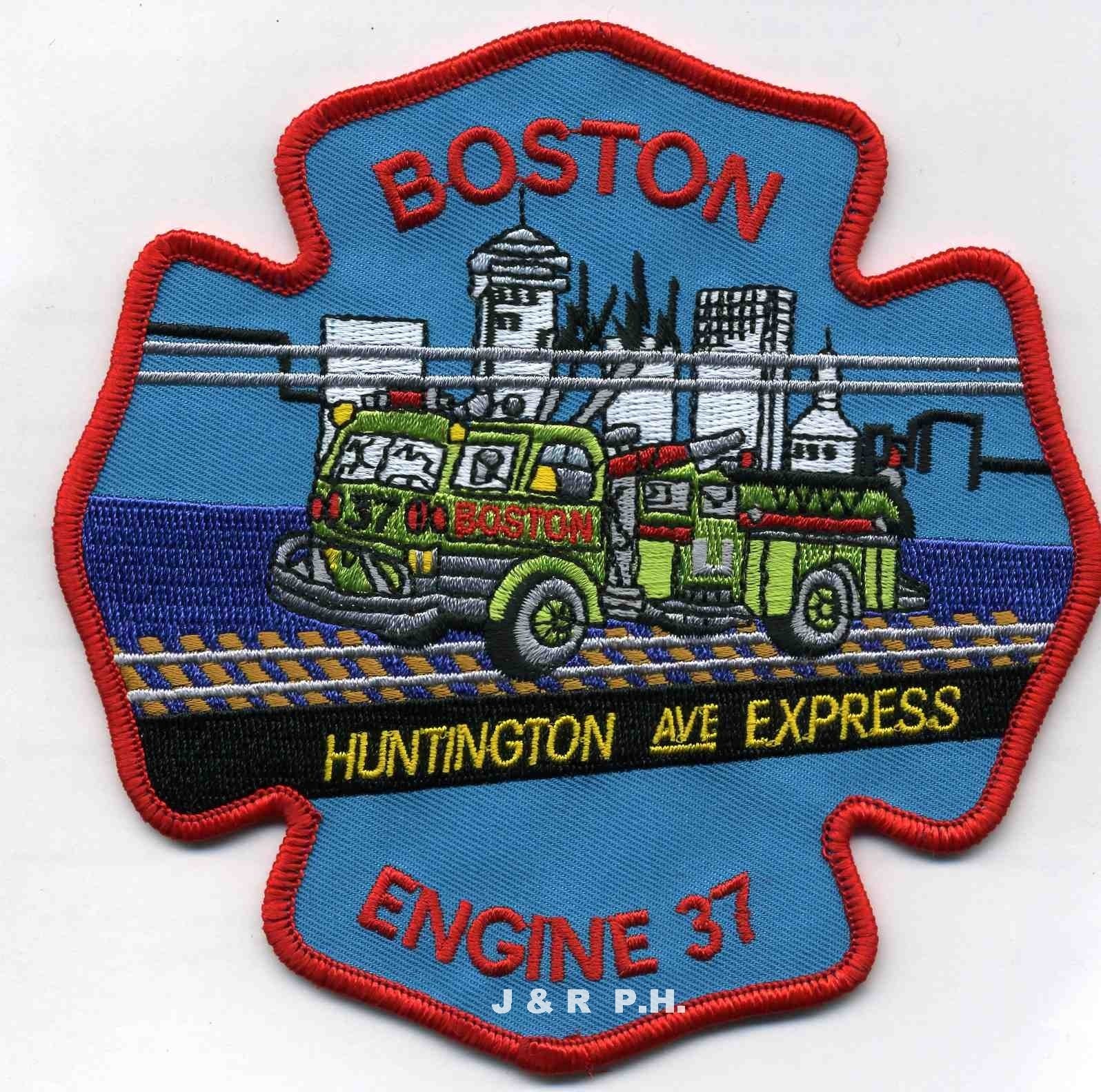 Boston  Engine - 37 "Huntington Ave. Express", MA (4.5" x 4.5" size) fire patch
