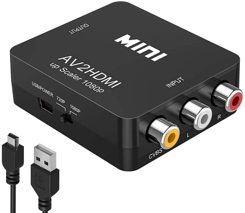 RCA AV to HDMI Converter 1080P Composite CVBS Adapter for Wii PS2 Xbox NES SNES
