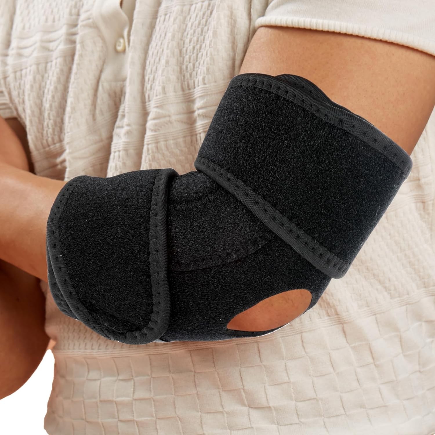 Elbow Compression Sleeve with Removable Strap for Men & Women, Elbow Support Bra