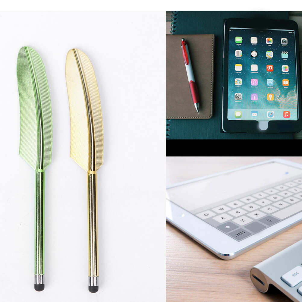 10pcs Feather Capacitive Stylus Metal Touchscreen Pen Handwriting Capacitive Pen