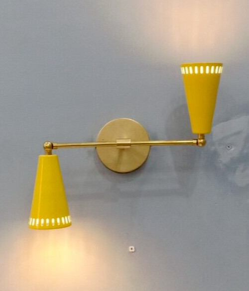 1950'S MID-CENTURY MODERN BRASS WALL SCONCE ITALIAN SPUTNIK WALL FIXTURE INDUS
