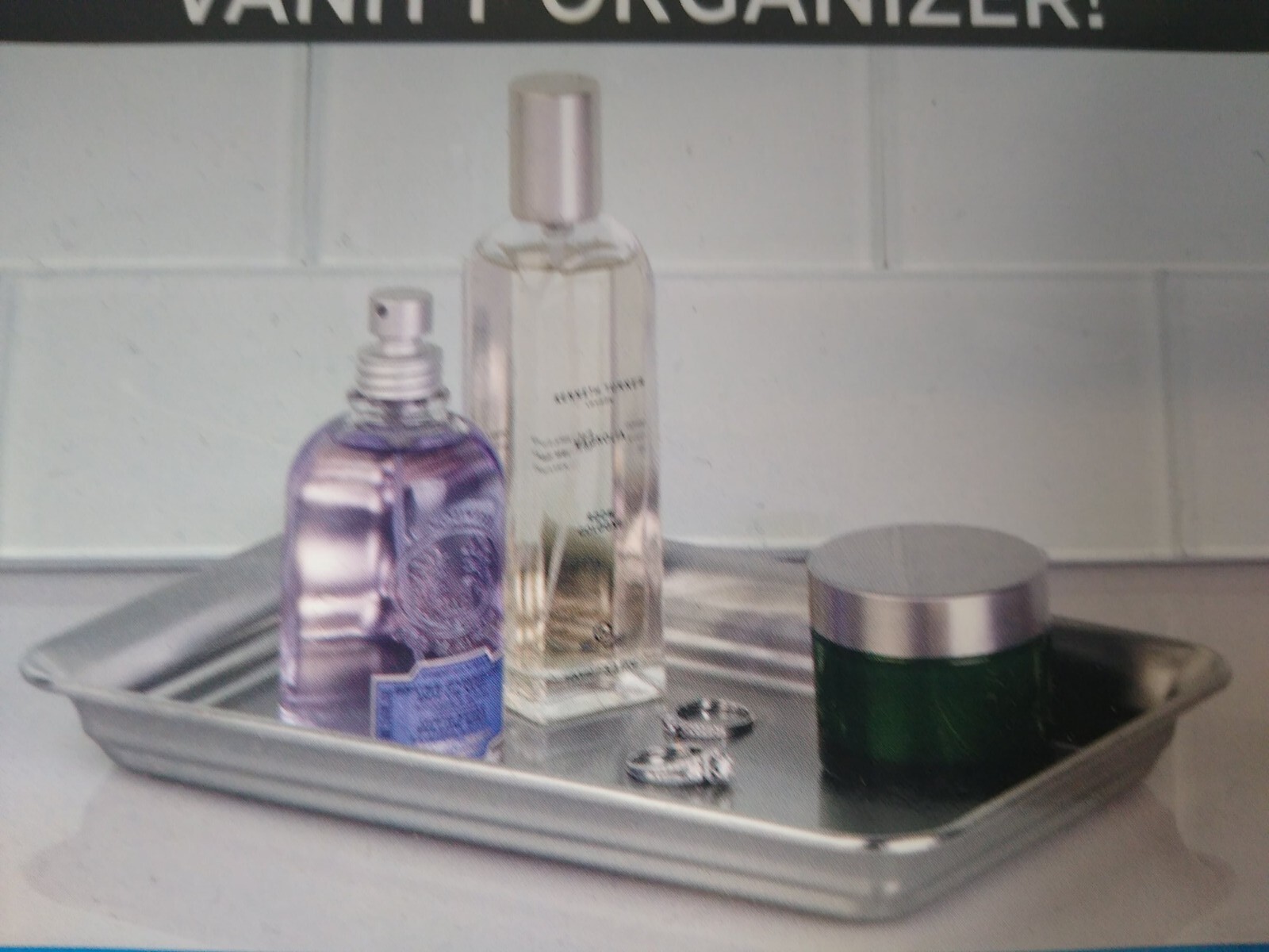 iDesign Metal Vanity Tray, Non-Slip Guest Towel Board for Bathroom, Kitchen, ...