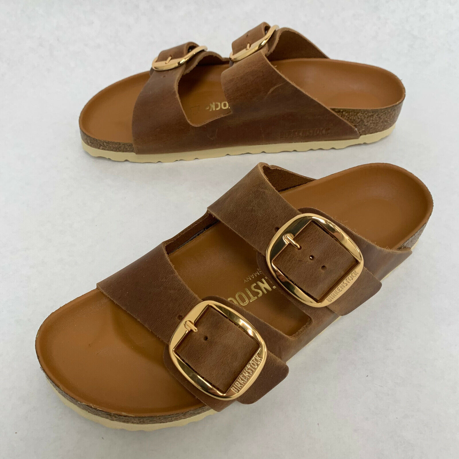 Birkenstock New w/ Box Arizona Big Buckle Cognac Oiled Exquisite Nar Select Size