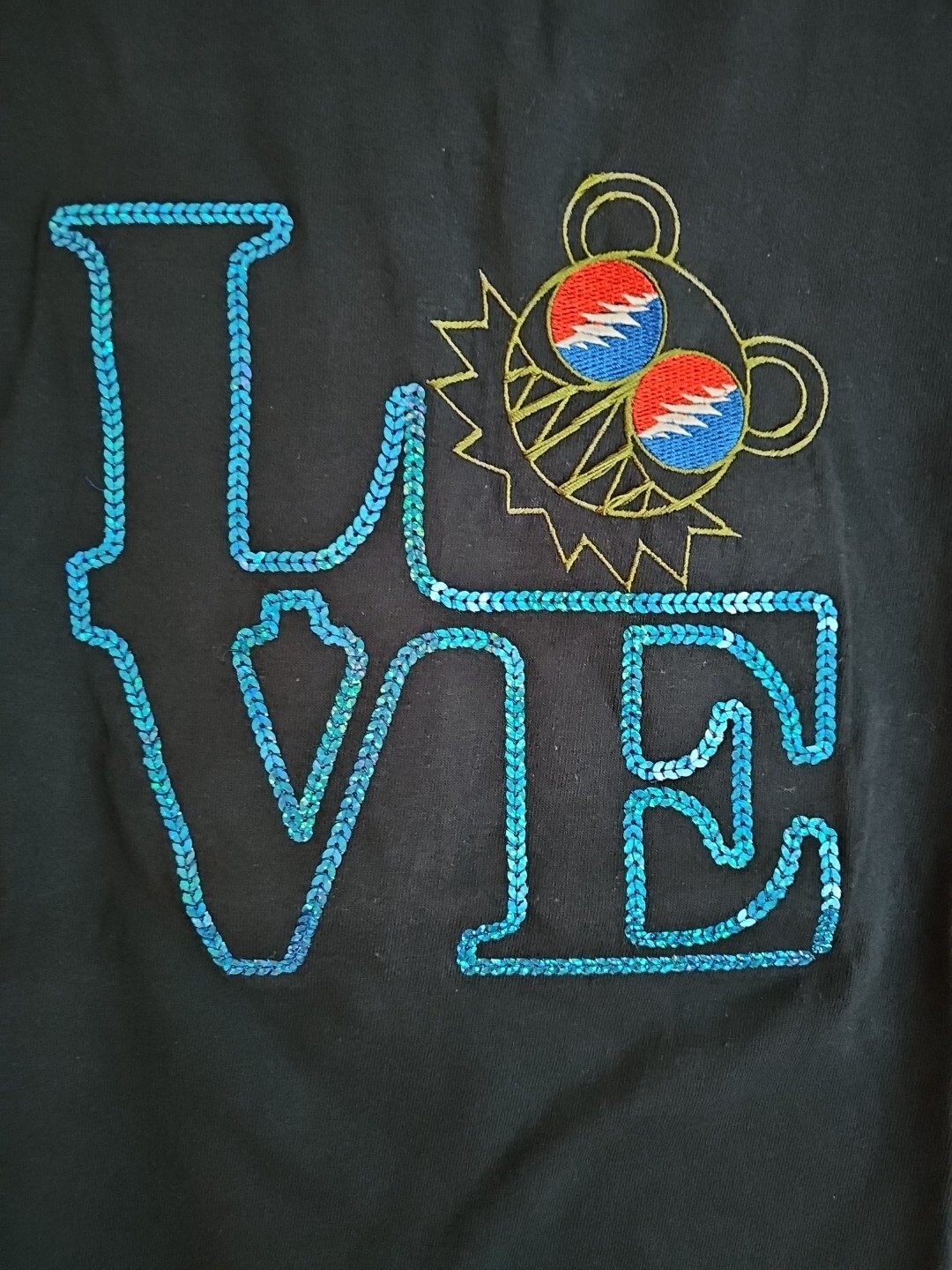 Grateful Dead Womens Sz M Shirt Black Embroidered  Handcrafted  Steel Your Face