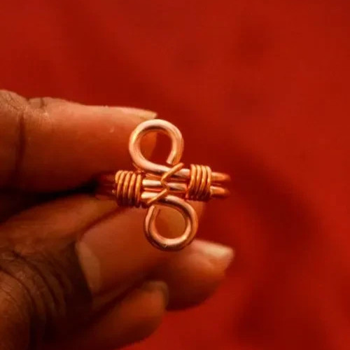 Solid Copper Minimalist Healing Ring Handmade Unisex Thumb Ring, Infinity Ring