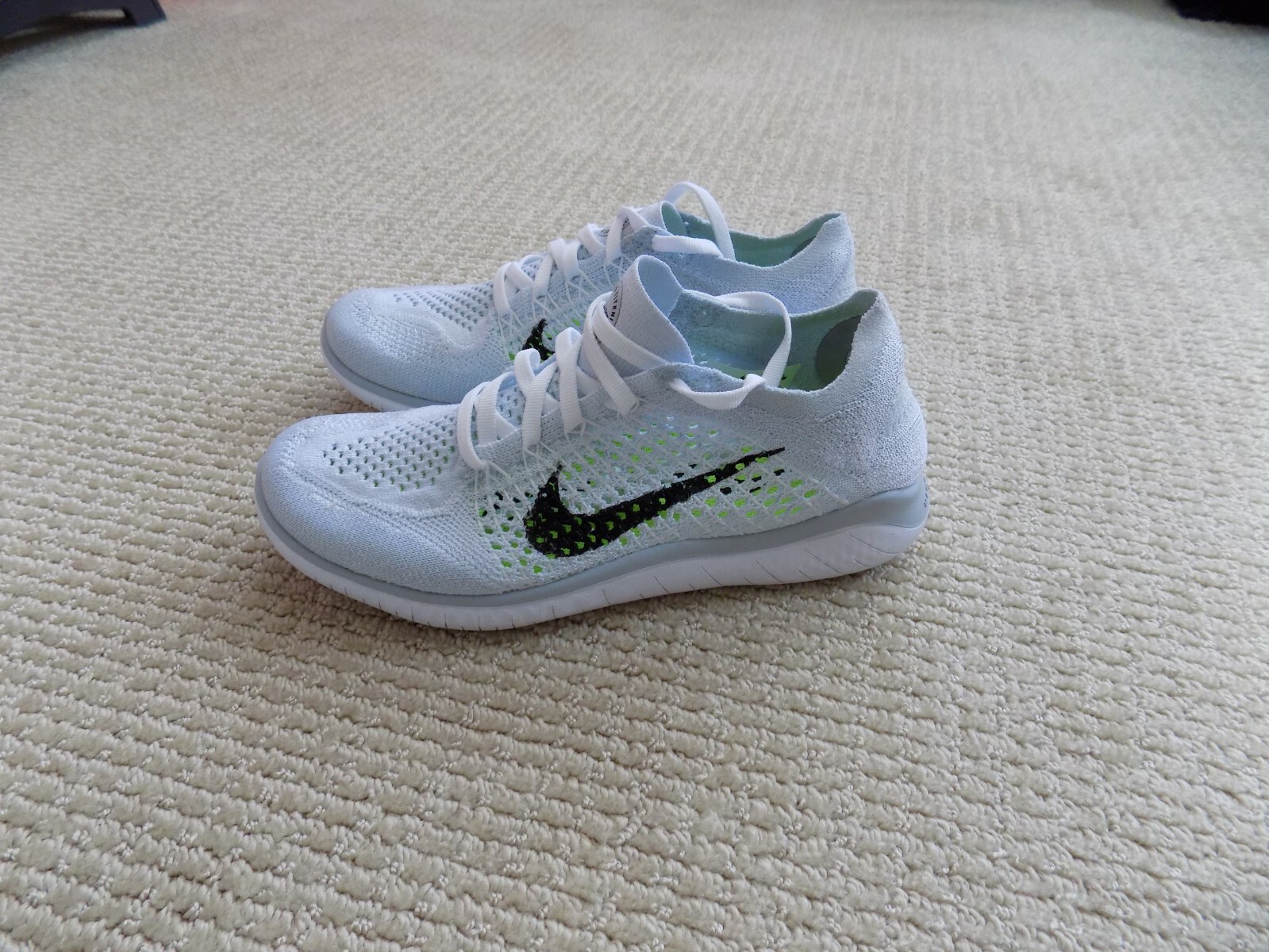 NEW WOMENS 6-10 NIKE FREE RN FLYKNIT 2018 RUNNING SHOES WHITE BLACK 942839 100