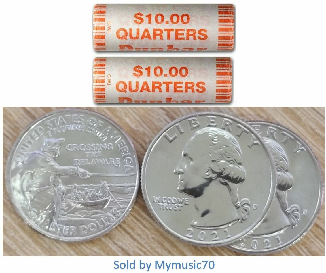 2021 P & D George Washington Crossing the Delaware Quarter Bank Rolls *ON HAND*