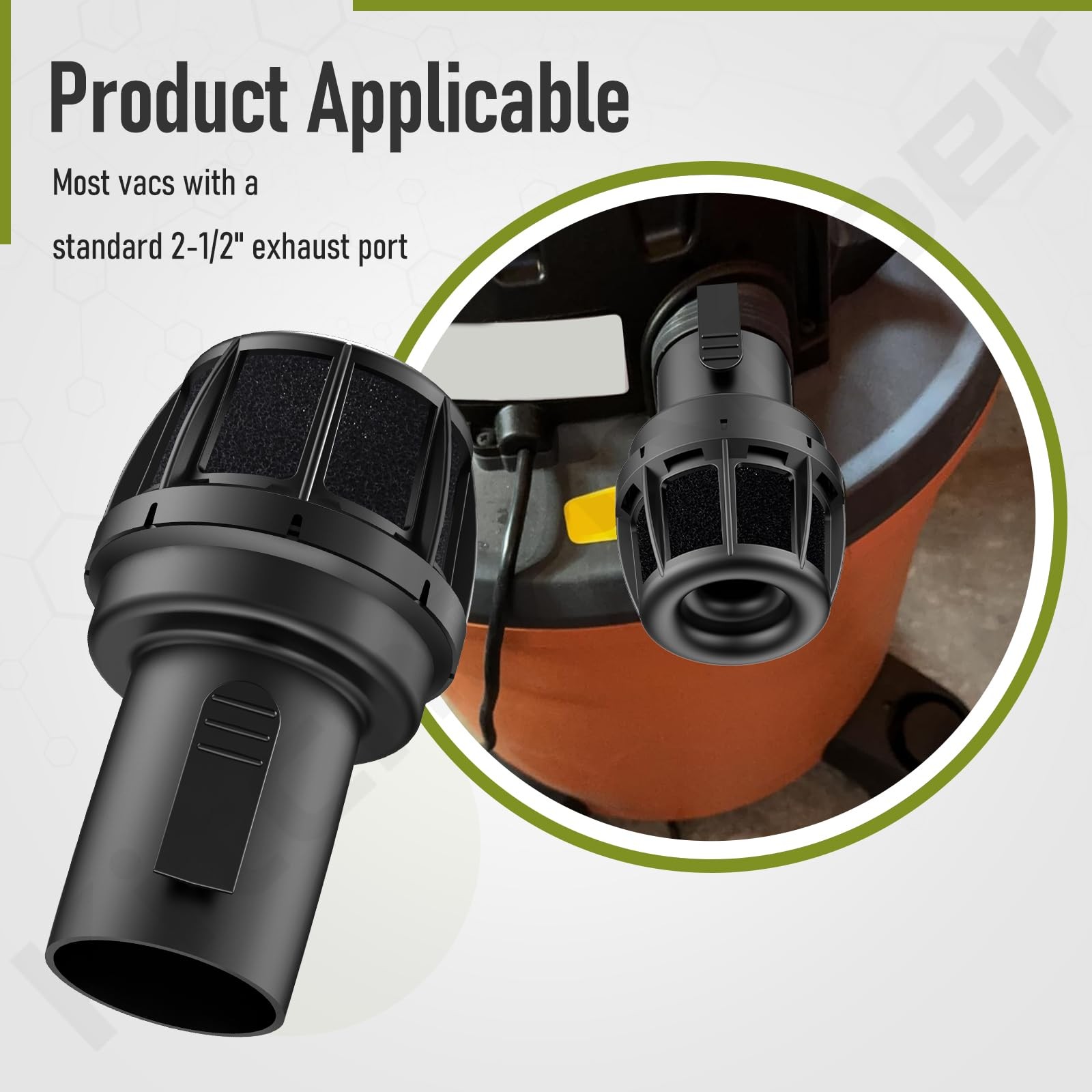 VT2525 & WS25025A 2.5 Inch Muffler/Diffuser Accessory for Ridgid Wet/Dry...