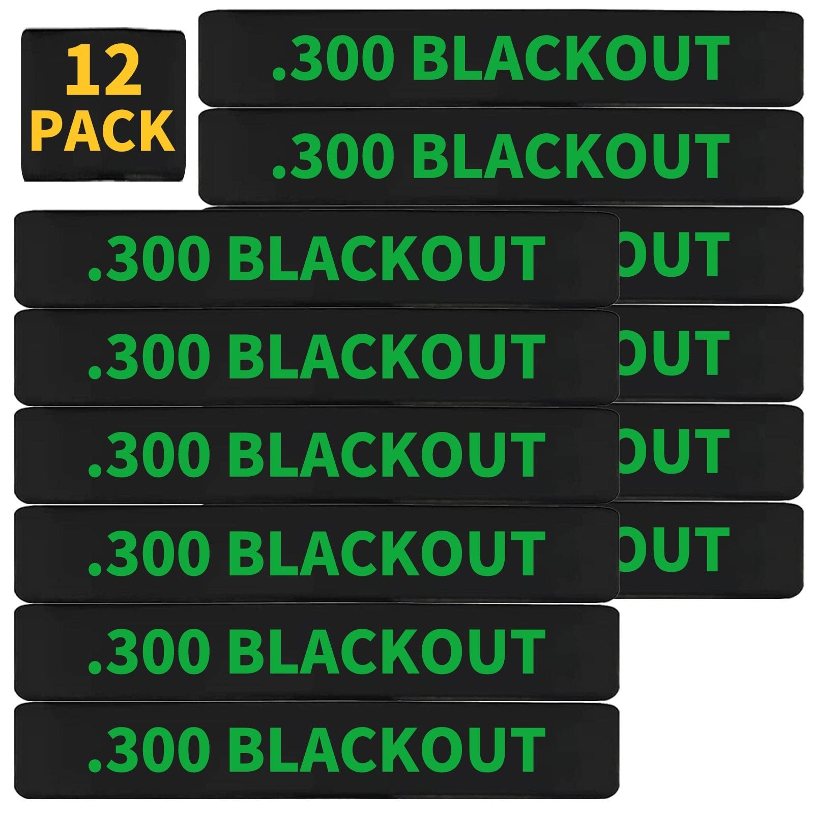 12 Pack .300 Blackout Magazine Marking Bands 300 BLK Magazine Caliber Identif...