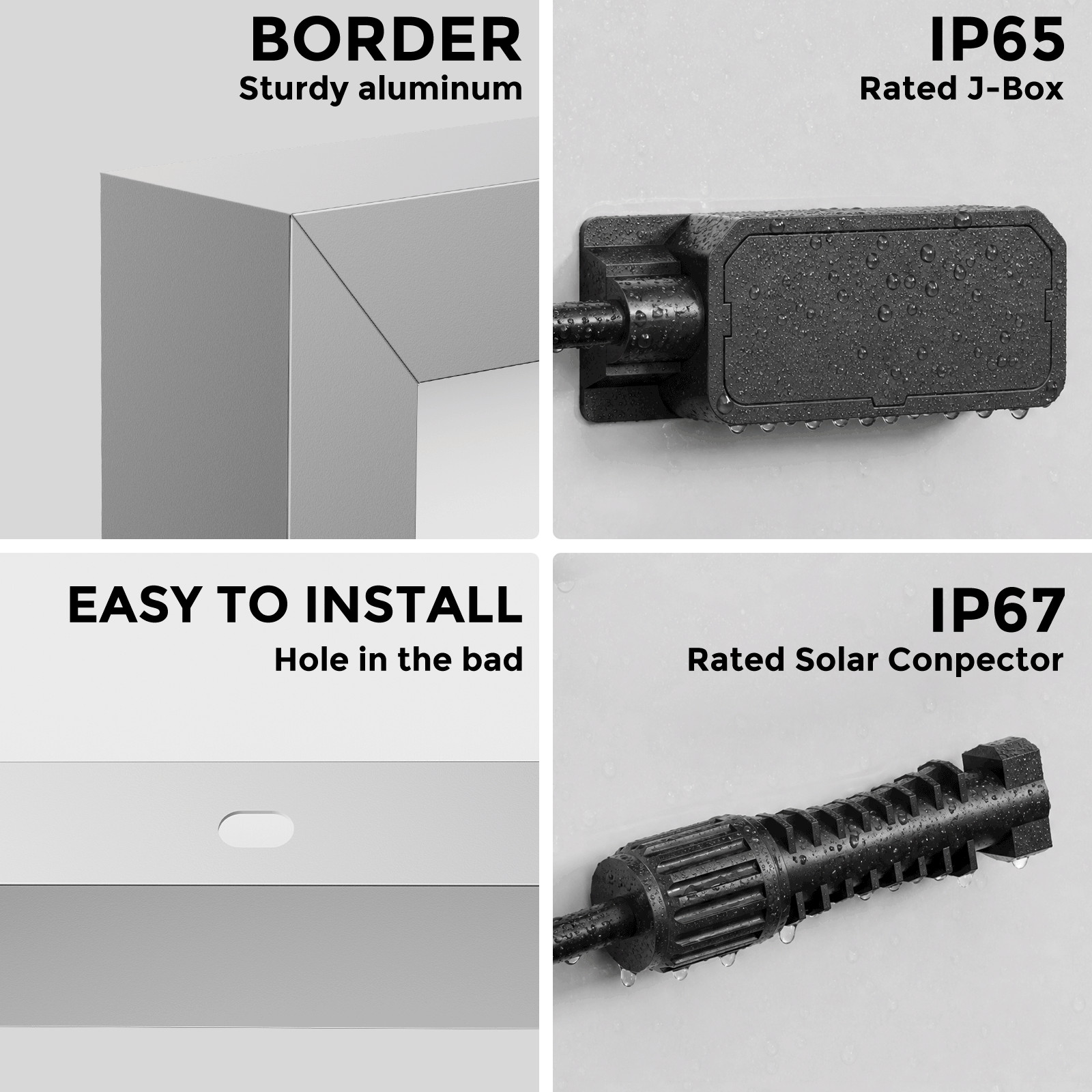 4PCS 350W 1400W Solar Panel 25.2% High Efficiency Home Shed Efficiency Off-Grid