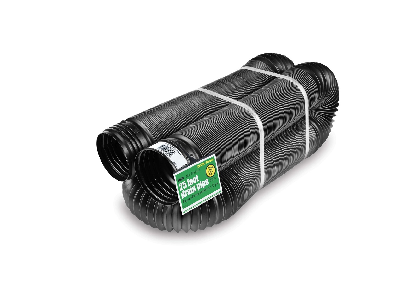 Flex-Drain 51110 Flexible/Expandable Landscaping Drain Pipe, Solid, 4-Inch by...