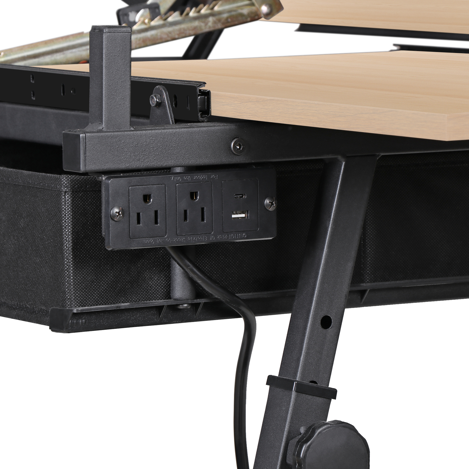 Adjustable Drafting Table Tilting Drawing Desk w/Charging Station Stool Natural