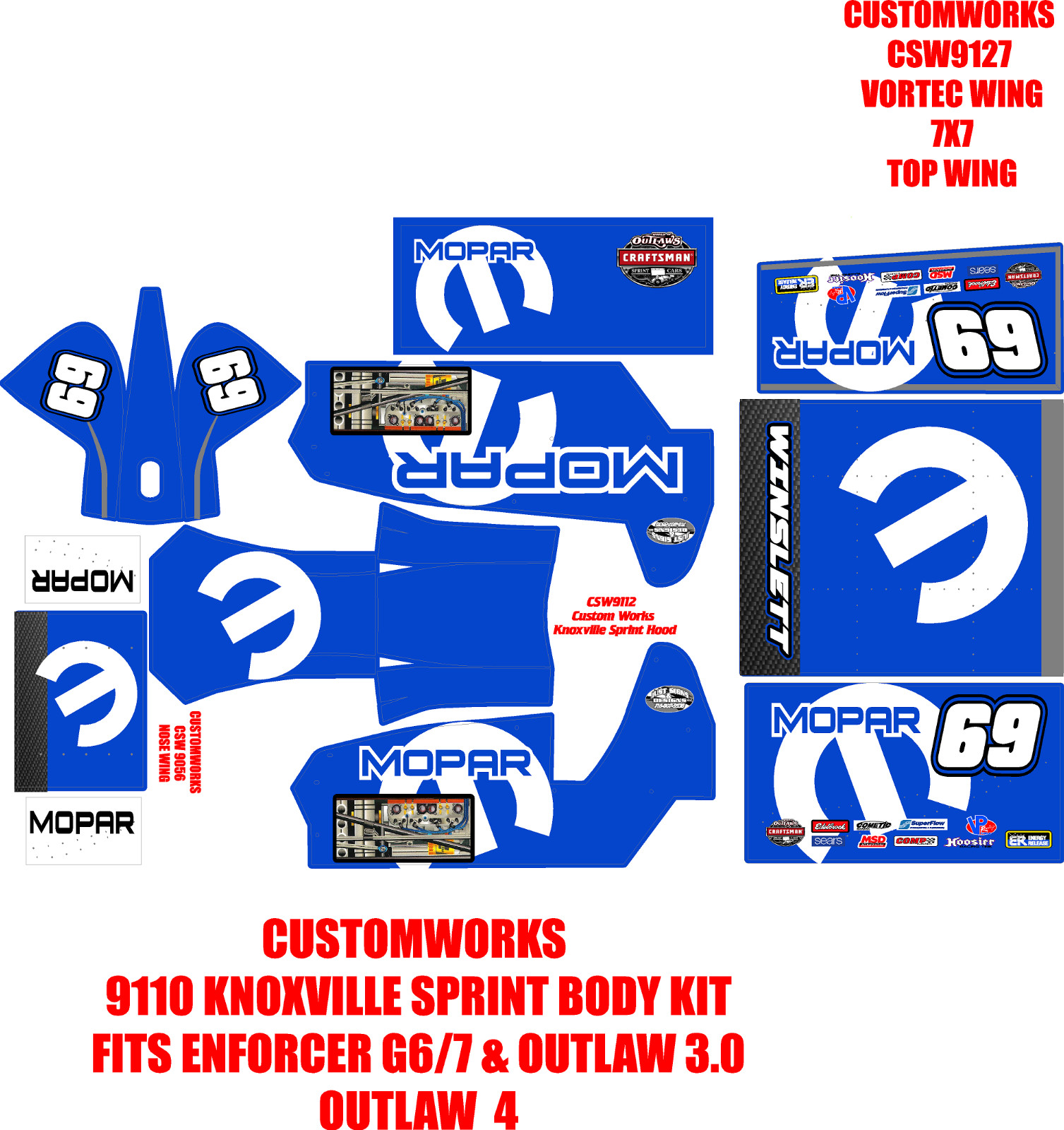 CUSTOMWORKS KNOXVILLE  SPRINT CAR 9110 Mopar THEME WRAP KIT