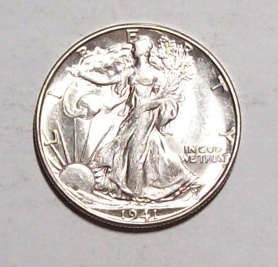 1941-D WALKING LIBERTY HALF DOLLAR  Very Light Tone  Nice BU  #16C67