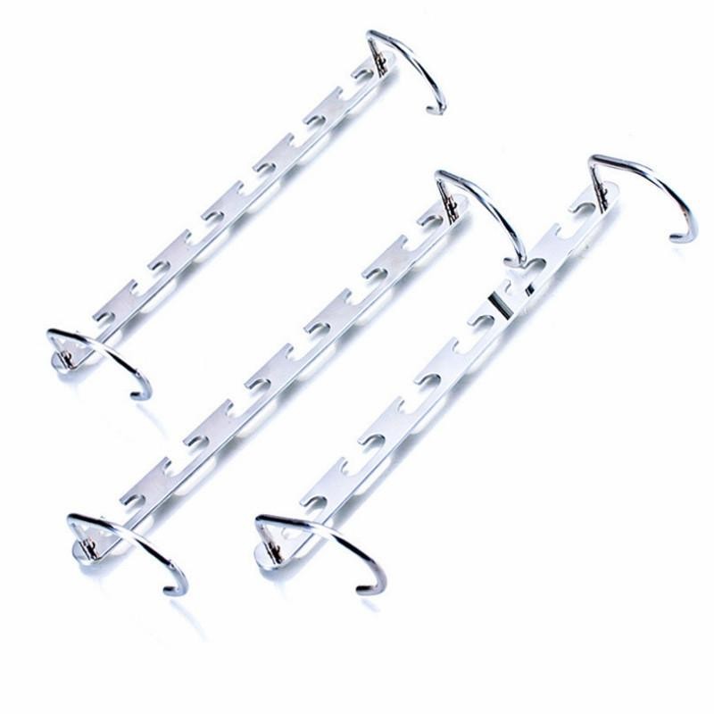 1/3pcs 37cm Multifunctional Space Saving Metal Hangers with Magic Hook 6 Hole Cl