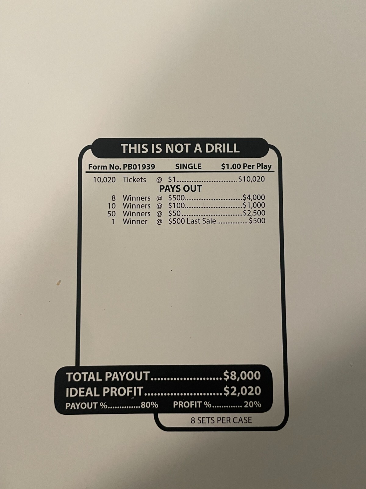 Pull Ticket - Tab - Jar - This is not a drill