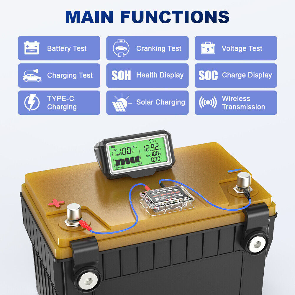ANCEL BM200 PRO LED Battery Tester Battery Health SOH SOC Tester Analyzer 12V