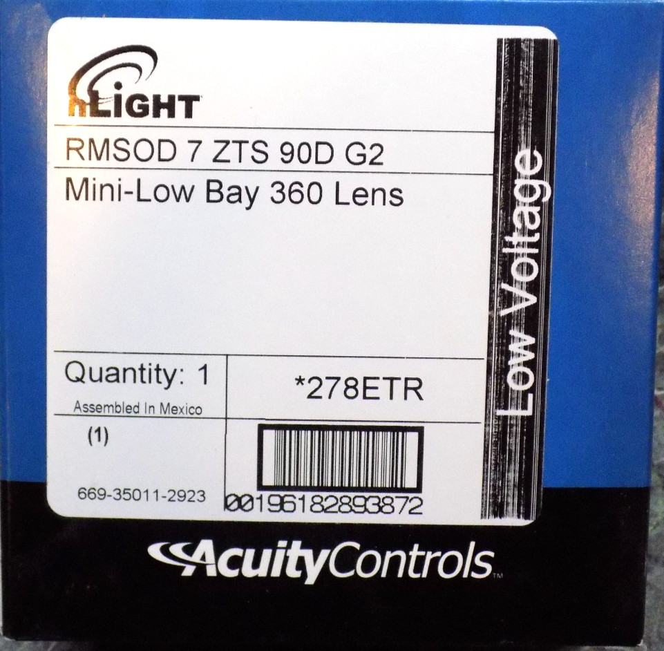 New in Box! Acuity/nLight RMSOD 7 ZTS 90D G2 Mini-Low Bay 360 Occ Sensor *278ETR