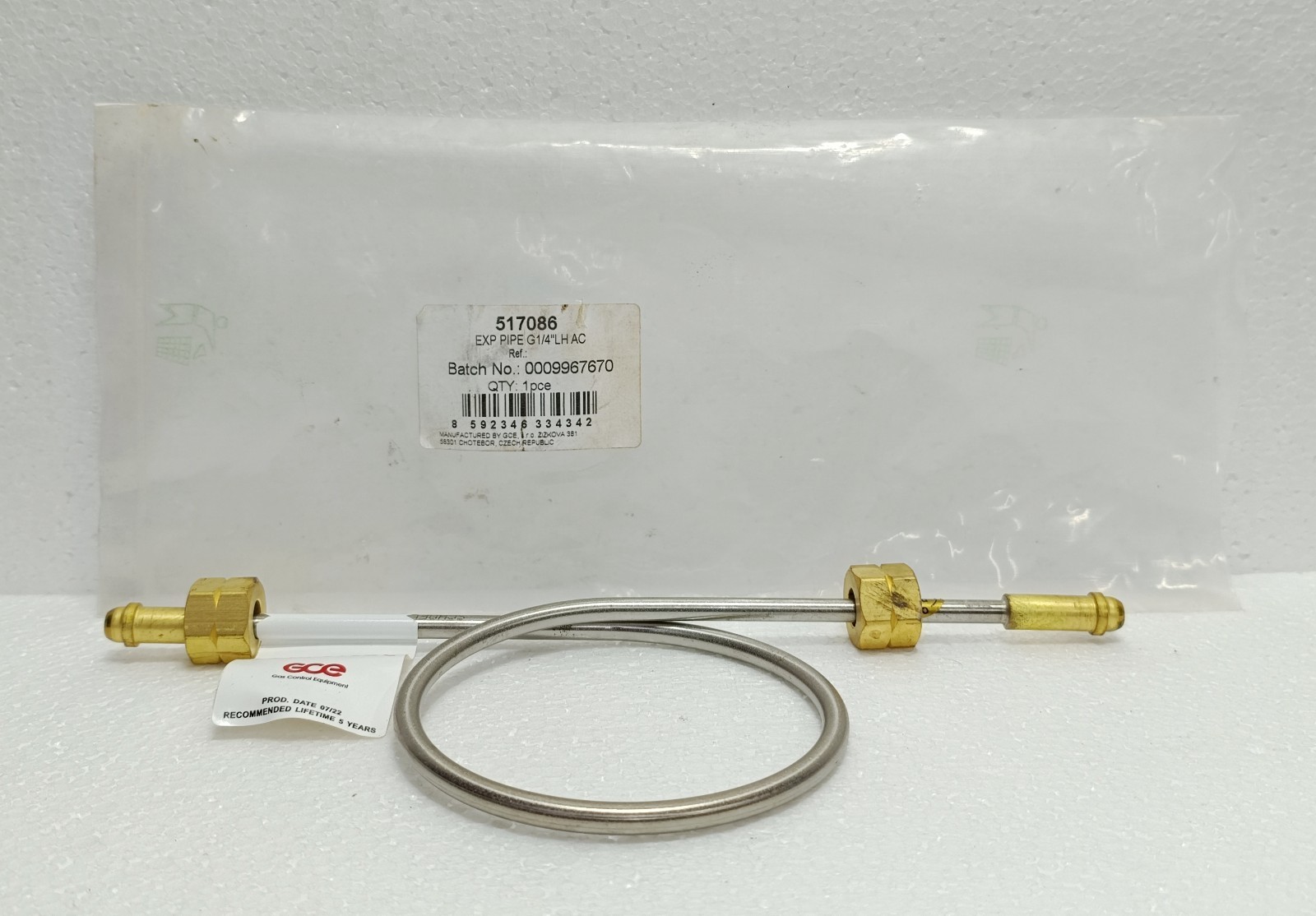 GCE 517086 SURVITEC EXP PIPE G1/4 LH AC ACETYLENE HIGH PRESSURE NEW SURPLUS